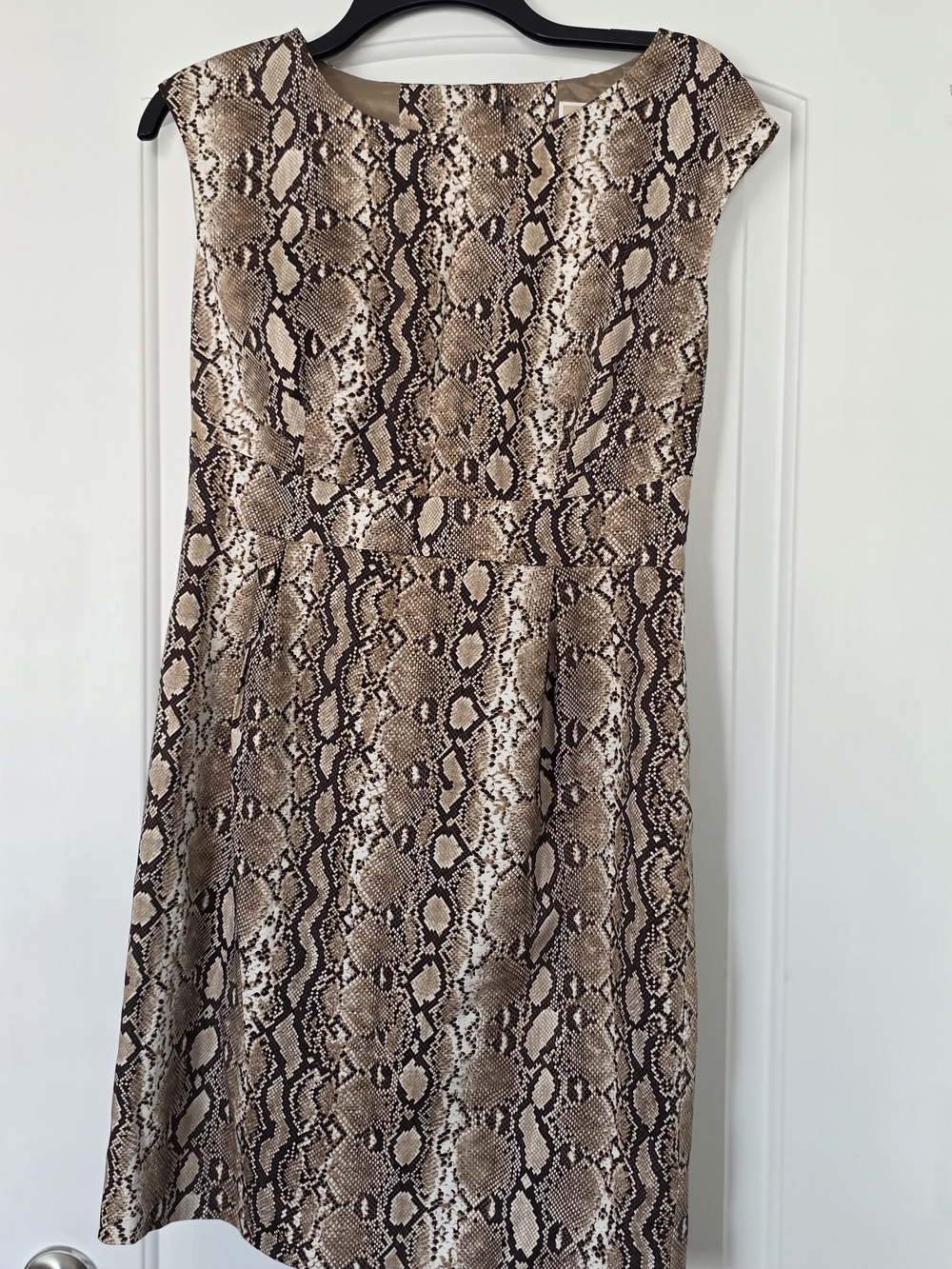 Michael Kors Snake-Print Mini Dress in Brown and Cream